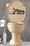 Toilet Sticker Three Cute Rabbits with Funny Facial Expressions Fun Bathroom Sticker Set - 4