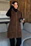Gold Zippered Hooded Women's Beard Vest 80 cm - 7