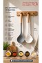Premium Silicone Serving Ladle 32 cm Wooden Handle Gray White Soup Sauce Puree Food Serving Ladle Non-Scratch Cookware Set of 2 - 3