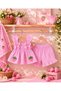 Baby Girl/Kids Gingham Strawberry Appliqué Shorts Set of 2 – Ruffled Summer Cotton Set with Straps - 3