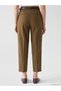 Seray New Season Khaki Women's Fabric Trousers with Belted Waist - 4