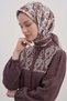 Nostaljik Bahçe Aqua Soft Scarf 8046 - Claret Red Beige - 2