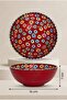 16 cm Tile Handmade Evil Eye Beaded Ceramic Bowl Red Appetizer Salad Bowl - 2