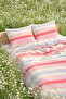Milbay Group Blue Cream Navy Blue Striped Double Duvet Cover Set Layered Stripe Patterned Quilt Cover - 2