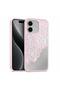 Apple iPhone 16 Plus Compatible Case Lace Mirror Silicone Case Rose Gold