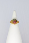 Women's Design Flower Pink Green Black Stone Ring Adjustable Gold Color Jewelry Stylish Daily - 4