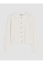 Xside White Crew Neck Women's Knitwear Cardigan - 5
