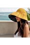 Sun hat - Beach Women's Outdoor UV protection Openwork crown Wide brim Summer Adjustable Khaki Head circumference 56-63 cm - 3