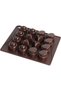 A praline mold that makes 16 delicious desserts, made of silicone, suitable for making pralines or ice cream - brown. - 2