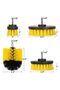 Electric Drill Cleaning Brushes - 4-Pack - Nylon/Metal - Yellow/Black - 2