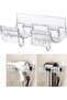 Multi-functional hair dryer holder, for bathroom use, no drilling required, bathroom storage rack, can hold curling irons and other hair styling tools - 5