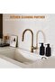 Plastic Dish Detergent Dispenser with Pump for Bathroom and Kitchen - Matte Black Liquid Soap Dispenser - 4