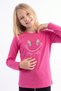 Girl's Round Neck Sweatshirt with Print Detail