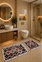 Bath Mat Set of 2 with Non-Slip Base and Washable 60X90 cm - 50X60 cm