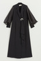 Balloon Sleeve Stylish Kaftan Set - Black