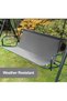 Garden swing seat cover, suitable for garden gliders, garden chairs, swing chairs, 2-seater and 3-seater (grey, 148 x 50 x 50 cm). - 5
