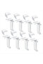 A set of 8 PVC mounting brackets for Klemmfix roller blinds, spare parts for double roller blinds.