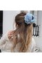2-Piece Women's Flower Hair Clips, Large Hawaiian Flower Hair Clips, Pink + Light Blue - 4