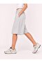 Women's Combed Cotton Relaxed Fit Jorts Bermuda Gray Melange Shorts - C915 - 4