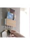 Wall-Mounted Wooden Sorter & Key Holder with 5 Plastic Hooks for Entryway Organization - 2