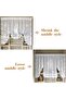 150x100cm White Embroidered Tulle Lace Curtains with Center Drawstring Pleats for Kitchen & Living Room - 4