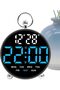Digital Desktop Dual Alarm Clock USB Rechargeable LED Clock for Children Adults Bedroom Bedside Table Desk Classroom Dorm Blue