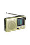 Portable radio, FM/AM/SW, DSP chip, retro style, gold.