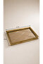 Moon Cream Beige Detailed Mirrored Decorative Luxury Presentation and Serving Tray 41X29 cm - 4