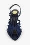Women's Aliva Navy Blue Satin Heeled Shoes - 2