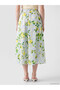 Esvab • Modern & Distinctive Lemon Printed Pleated Skirt with Waist Drawstring - 5
