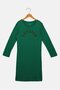 Kids Girl Embroidered Long Sleeve Dress, Green - 2