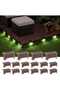 A set of 16 waterproof solar lights, suitable for fences, stairs, patios, and walkways (brown and white light). - 3