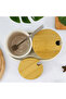 Bamboo Cup Lid with Spoon Hole, Reusable Food-Safe Sealing Cover for Glasses & Bowls, Party Accessory - 3