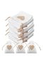 Pack Of 30 Heart-Shaped Linen Bags 10x14cm Suitable For Weddings Candy Gifts Baptisms Birthdays Christmas White