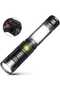 Powerful USB Rechargeable LED Flashlight, Portable Variable-Focus Military-Grade COB Light for Auto Repair and Camping - 2