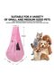 Reversible Dog Handbag Storage Pocket Hands-Free Dog Sling For Small Dogs Cats Travel Safety Chest Harness Pink - 5