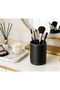 Round pen holder, PU leather pencil mug, desktop stationery organizer, office desk organizer, office accessory container (black) - 4