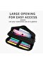 Children's pencil case, large capacity, beautiful double-layer design, suitable for teenagers, black. - 4