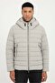Men's Slim Fit Hooded Light Gray Coat