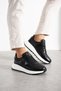 Prand Men's Black Lace-Up Thick Threaded Non-Slip Sole Casual Sneaker Sports Shoes - 2