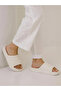Beige Padded Slip-On Slides - 7