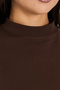 High Collar 100% Cotton Brown Long Sleeve Combed Cotton Turtleneck Relaxed Cut Regular Fit T-Shirt - 8