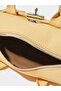 Mustard Textured Dual Handle Handbag - 4