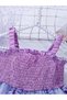Girls Purple Organza Strappy Dress - 3