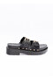 Stud‑Detail Platform Slide Sandals