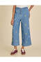 Senior Girls Blue Floral Embroidered Denim Jeans