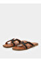 Brown H-Strap Flat Sandals - 2