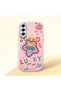 Samsung Galaxy S21 Fe Compatible Case Camera Protector Pink Silicone Couple Phone Case Heart Pattern