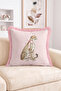 Bowknot Cheetah Figure Fringed-Tasseled Throw Pillow Cover Decorative Pillowcase and Modern Living Room Style - 2