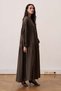 Soho Ribbed Detailed Voile Dress Coffee - 4